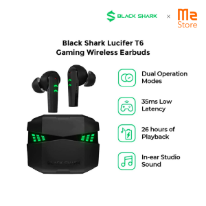 Black Shark Lucifer T6 TWS Earbuds Bluetooth 5.2 Gaming Wireless Earphones 35ms Ultra-Low Latency I Dual Operation Modes