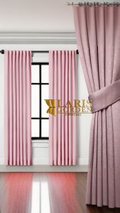 Gorden Jendela Pintu Model Smokring Polos glosy Bahan black out model smokering 12 lobang minimalis