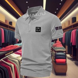 Kaos Poloshirt  Logo un1qlo Tex Hitam /Baju Kaos Kerah Branded Pria Dan Wanita Terbaru Dan Termurah