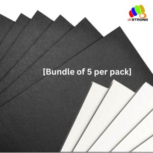 High-Quality Uncut Mat Board Bundle - A1/A2 Sizes for Art Prints Photos DIY Crafts - Black/White - 1.5mm/2mm Thickness - 5 Pack