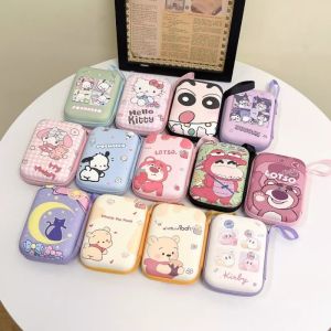 การ์ตูนน่ารัก Sanrio อะนิเมะ Hello Kitty Kuromi Pochacco หูฟังกรณีสายชาร์จเหรียญ Hard Disk Travel แบบพกพากระเป๋า Organizer