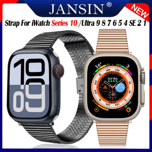 สาย for apple watch Series 10 8 7 6 SE 5 4 3 2 1 สายนาฬิกาโลหะสำหรับ สแตนเลสสำหรับ apple watch Ultra 2 1 49mm 46mm 45mm 41mm 44mm 42mm 40mm นาฬิกาอัจฉริยะ