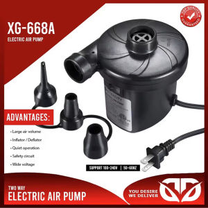 【Hania】 Plug Electric Air Pump DC12V/AC230V Inflate Deflate Pumps Car Inflator Electropump with 3 Nozzles
