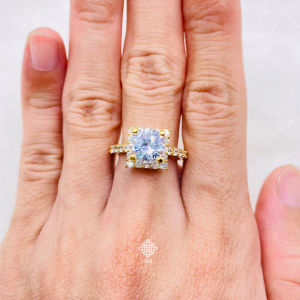 Nhẫn đính đá Nhẫn hột xoàn đá cao Titan không phai không rỉ sét màu 18k và bạch kim mã 02