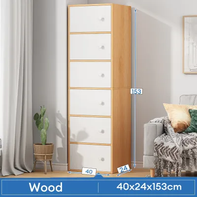 LALA 6 Tier Bookshelf with Doors Multipurpose Shelf/Rak Buku 3 Tingkat/Home Furniture Kabinet Baju Storage Cabinet/Wood Shelf 书架储物架