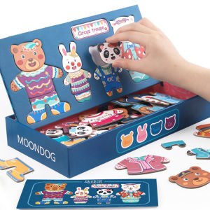 [SG STOCKS] Kids Magnetic Wooden Costume Puzzle Toys (Montessori Early Learning Educational Toys)