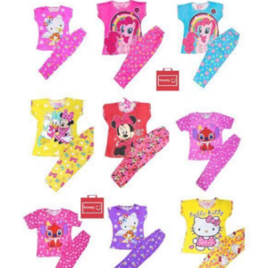 HONEY FASHION --KID TERNO PAJAMA CARTOON CHARACTER DESIGN 3-7Yrs Old