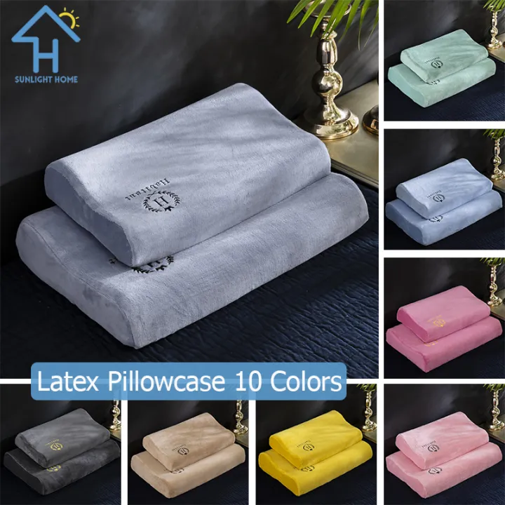 SUNLIGHT%20HOME%20Velvet%20Latex%20Pillowcase%2010%20Colors,Memory%20Foam%20Pillow%20Case%20,Embroidered%20Pillowcase%20-%20Image%202