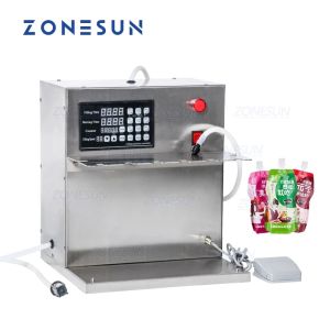 ZONESUN Liquid Filling Machine Semi Automatic Milk Juice Water Oil Bag Large Volume Spout Pouch Tube Filler ZS-DFGB