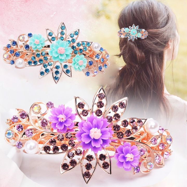 Fashion Korean style rhinestone spring clip elegant woman s hair