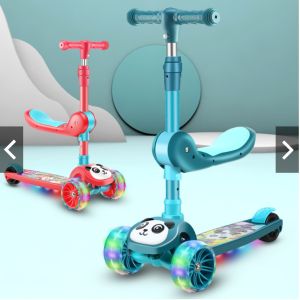 พร้อมส่งจากไทย(ก.ท.ม.) สกูตเตอร์เด็ก มีเพลง มีไฟ พร้อมส่ง3 in1 พับเก็บในรถได้ คุณภาพดี ล้อใหญ่ flashwheel แบบให้เลือกเยอะมาก