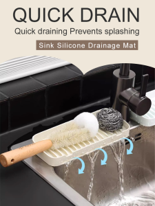 Kitchen Suction Cup Drainage Mat Silicone Bathroom Soap Storage Mat