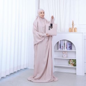 Mukena Hadramaut Polos Terusan Jumbo