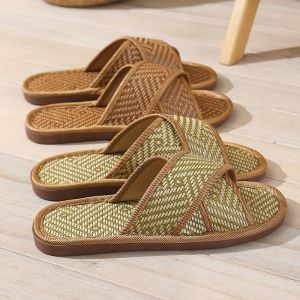 ไม้แตะ สไตล์ฤดูใบไม้ผลิและฤดูใบไม้ร่วง พื้นนุ่ม รองเท้าแตะฤดูร้อน ถัก พื้นรองเท้าหนาในร่ม