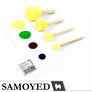 Kuas Busa Spons Bulat / Lingkaran / Foam / Sponge Round / Circle Brush Set Samoyed FBRS-4L