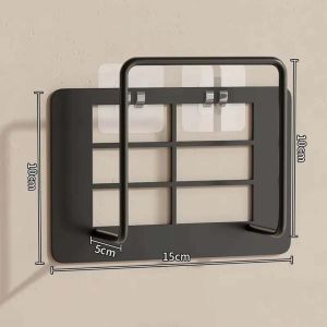 Wall Mounted Router Shelf Rack No-Drill Wifi Storage Holder with Cable Management for Home Organizer