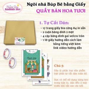 Nhà Búp Bê Bằng Giấy chủ đề Cửa Hàng Hoa Tươi - Đồ Chơi Búp Bê Giấy Bóc Dán Giúp Bé Tự Chơi - Búp Bê Giấy