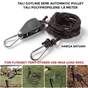 katrol tali guyline stopper buckle carabiner karabiner flysheet terpal tenda camping rope quickdraw