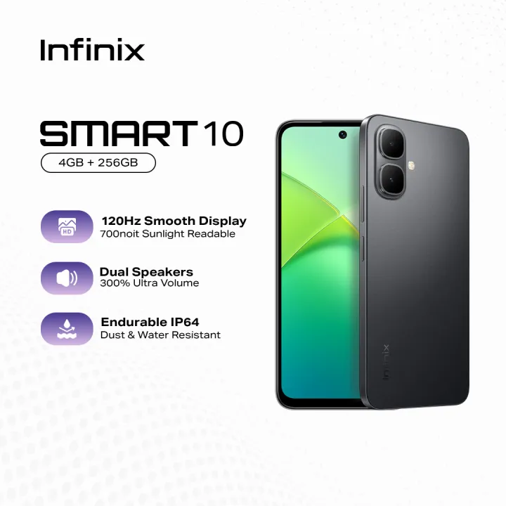Infinix Smart 10, (up to 8GB [4GB + 256GB] 120Hz Smooth Display | Dual ...