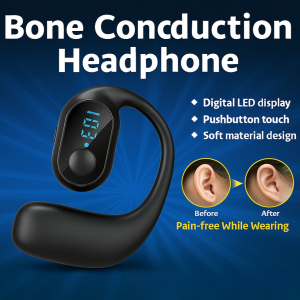 Bone Conduction Digital Display Bluetooth Headset 5.3 Wireless Bluetooth Long Endurance Earphones Lightweight Business Sports Game Headset