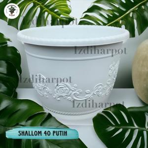 POT BUNGA TANAMAN SHALLOM GLORY PUTIH BAHAN TEBAL - SHALLOM BULAT GLORY
