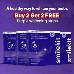 SmileKit V34 Purple Teeth Whitening Strips Tooth Stain Removal Oral Care Bright Smile Whitening  Whitening tooth strips   Brighten your teeth