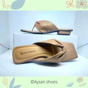 AYSAN Shoes ~ Sandal Jepit Wanita CERLYNE Hak Tahu 25 cm READY BIG SIZE (BK-201)