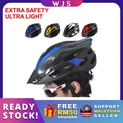 (EXTRA SAFE QUALITY) WJS Ultralight Harden Quality Safety Unisex Bicycle Cycling Helmet with Air Vents Breathable Topi Keledar Basikal MULTICOLOR [FREE RM 50 VOUCHER]