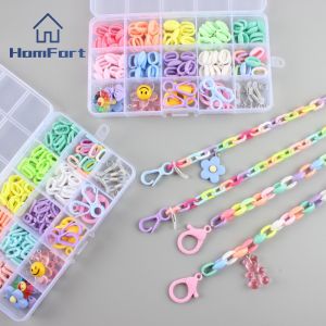 DIY Acrylic Chain Buckle Box Large Hole Hook Decoration Mask Clothing Hat Handmade Necklace Bracelet Glasses Hat Rope