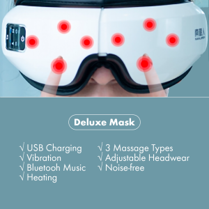 Premium Smart Eye Massager Device Eye Massager Machine Eyes Massager Heat Mask Vibration Heat Music USB Charging Sleeping Daily Eye Care Relief
