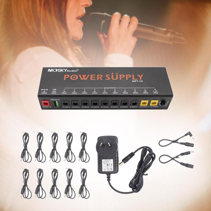 BNMUSIC Guitar Pedal Power with 10 Isolated Outputs Portable