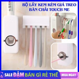 Bộ Lấy Kem Tự Động Touch Me - Kệ Để Bàn Chải Dán Tường - Bộ Nhả Kem Lấy Kem Đánh Răng Tự Động - Dụng Cụ Nặn Kem  Nhả Kem Tiện Dụng