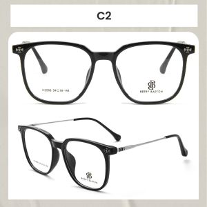 Berrybarton Kacamata Kotak Lensa Anti Radiasi Blueray Photocromic Kacamata Minus Bahan Metal PC Pria Wanita 2598