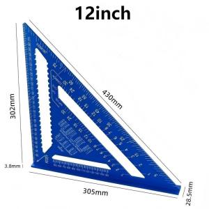 7/12Inch Triangle Ruler Metric Measuring Ruler 90 Degree Triangular Measuring Ruler High Precision