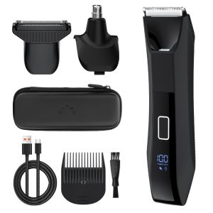 👍SG Seller Japan Men Groin Trimmer Waterproof Safe Ceramic Blade Manscaping Nose Hair Kit With Case
