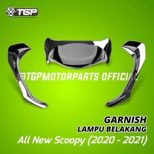 Garnish Lampu Set Belakang New Scoopy 2020 2021 TGP BLACK CHROME