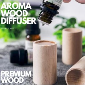 Scent Out Malaysia Aroma Wood Diffuser Essential 0il Diffuser for Aromatherapy Cylinder Beech Wooden