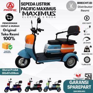 Sepeda Listrik Roda 3 Tiga PACIFIC MAXIMUS Electric Bike 650 Watt