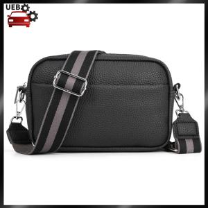 [Ueb Wholesale Mall]Solid Color Crossbody Bag W/ Wide Strap PU Leather Crossbody Bag Solid Color Simple Shoulder Bag for Girls Ladies