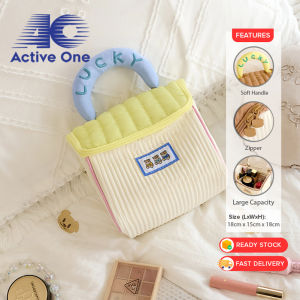 ACTIVEONE Cottage Cosmetic Bag Large Capacity Storage Makeup Bag Skincare Organizer Portable Travel Toiletry Storage HandBag Kit Peralatan Kosmetik Beg - Fulfilled by ACTIVEONE