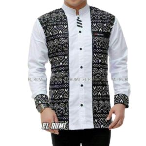 Baju Koko Pria Kombinasi Batik Araya Terbaru