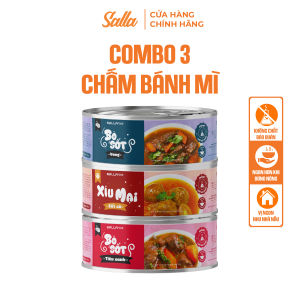 Combo Chấm Bánh Mì Sallafood – Bò Sốt Vang - Xíu Mại Sốt Cà - Bò Sốt Tiêu Xanh