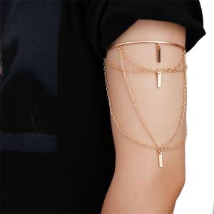 DYJKOUG Silver Arm Cuff Bracelets Alloy Armlet Gold Body Chain Fashion Opening Bangle Upper Arm Bracelet Women