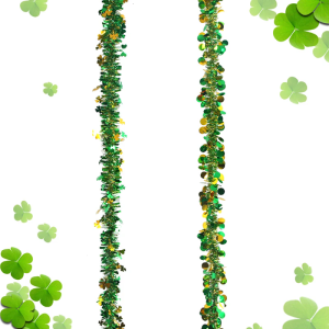 ดิ้นสีเขียวทองประดับเครื่องประดับแบบแขวนเทศกาลไอริชแพ็ก4ชิ้นทำจากโลหะอุปกรณ์ตกแต่งงานปาร์ตี้