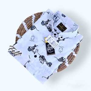 Hot Sale Baju Kemeja Motif Pantai Koran  Lengan Pendek Surfing Pria Wanita Terlaris