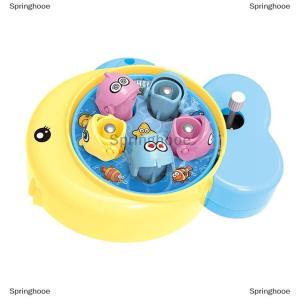[COD] Springhooe Portable Board Game Mini Fishing Toy Clock Work Power Fish Rod Interactive Toy