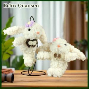 Eelux 1 mảnh phim hoạt hình thỏ mềm nhồi bông Búp bê mặt Dây Chuyền Thỏ đồ chơi sang trọng móc khóa xe vòng ba lô túi trang trí quà tặng trẻ em