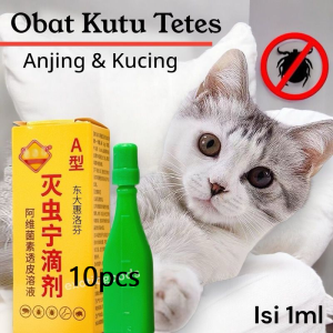 (10pcs)Pet Ubat Kutu Kucing Ubat Kutu Kucing Medicine Flea Ticks Mites (1ML) Cat Flea Tick Treatment Spot On Anti Flea Ticks & Lice Ubat Kutu Anjing & Kucing Ubat Kutu Anak Kucing