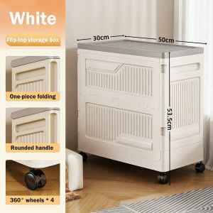 Multifunctional Large Foldable Storage Box with Wheels for Clothes & Toys Organizer
