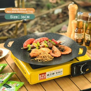 Non-stick Maifan Stone BBQ Grill Pan Outdoor BarbecueTray Kitchen Non-stick Pan Multiple Sizes